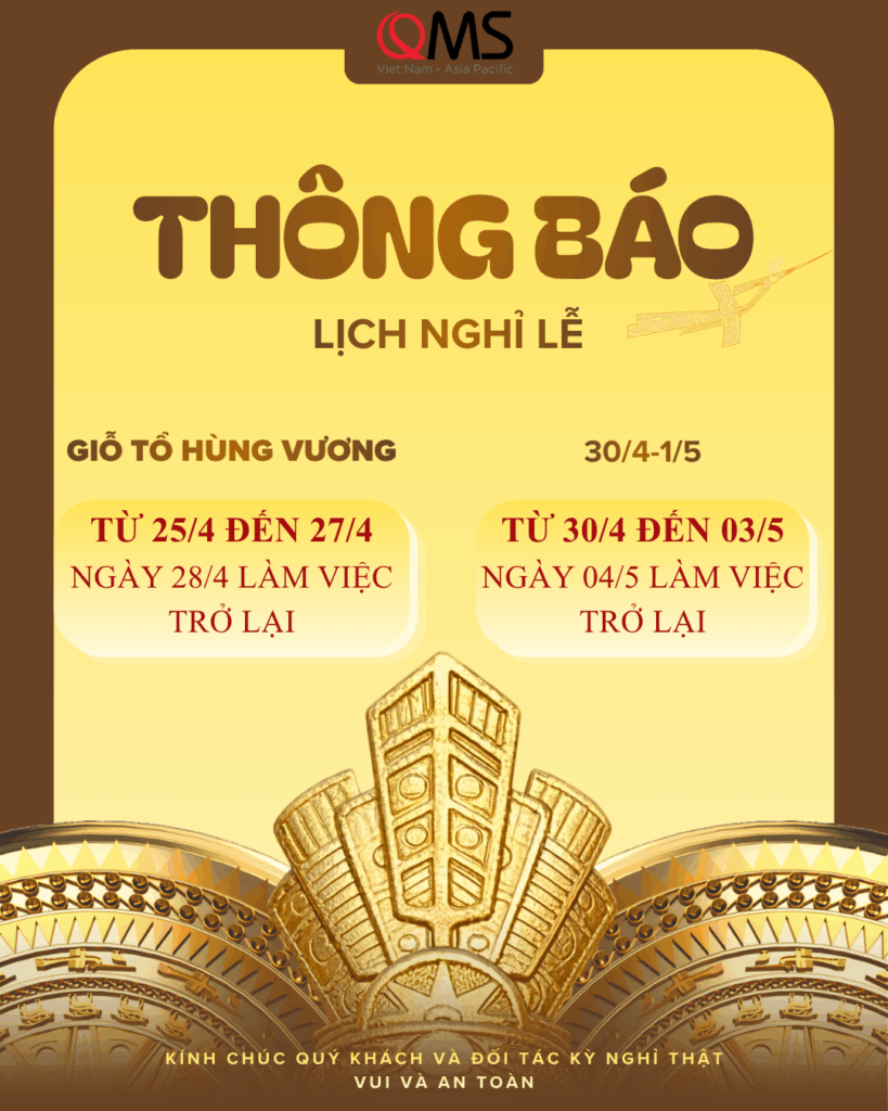Thông báo nghỉ lễ Giỗ tổ Hùng Vương và 30/4 -1/5